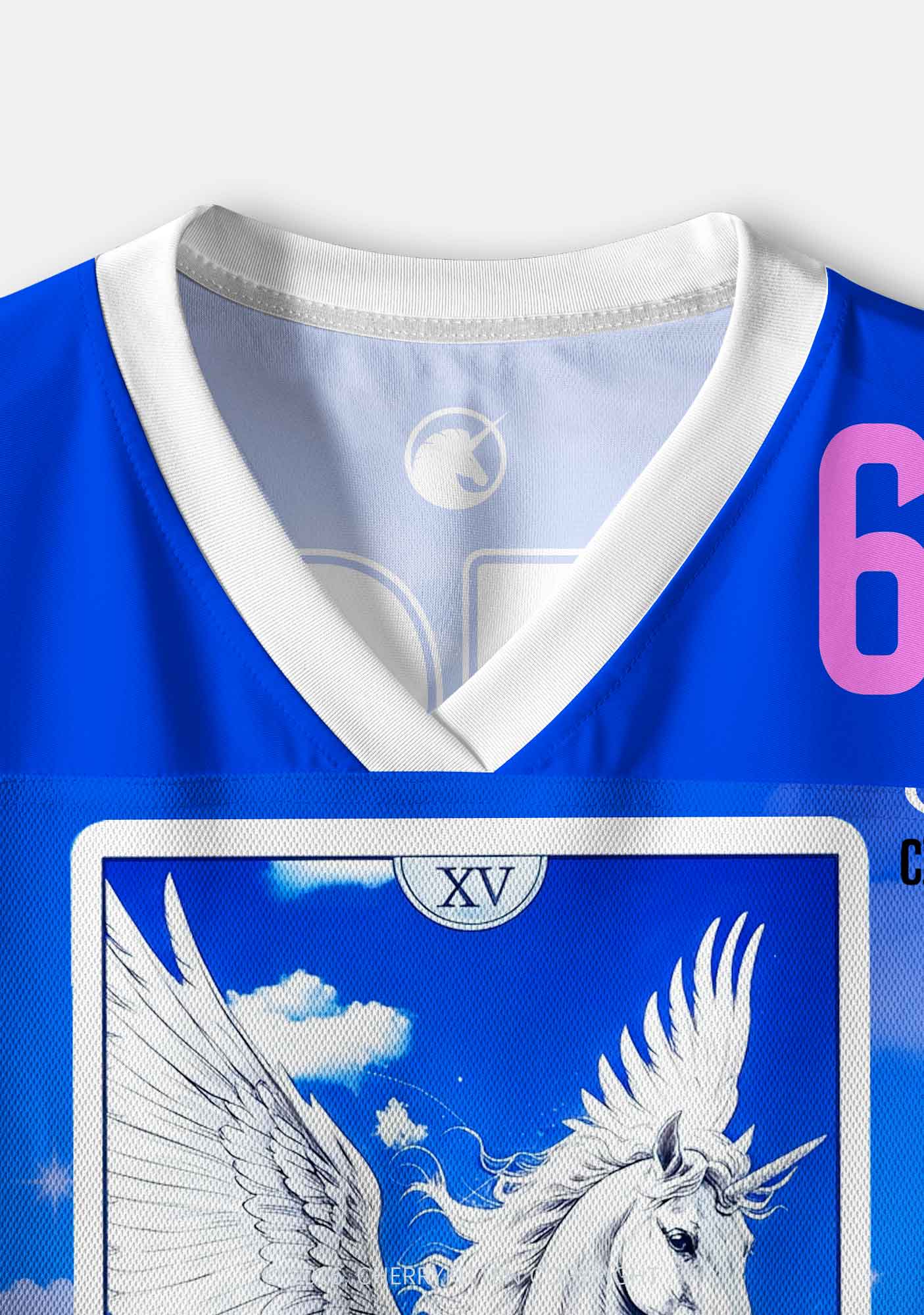Blue Sky Alpha Male Unicorn Y2K Crop Sport Jersey Shirts Cherrykitten