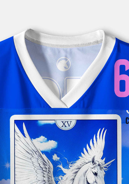 Blue Sky Alpha Male Unicorn Y2K Crop Sport Jersey Shirts Cherrykitten