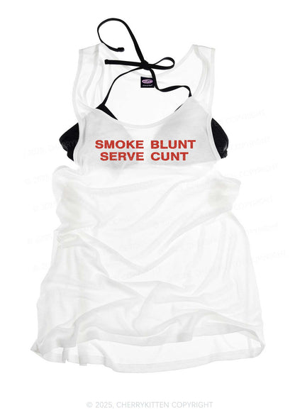 Smoke Blunt Y2K Sheer Boyfriend Tank Cherrykitten