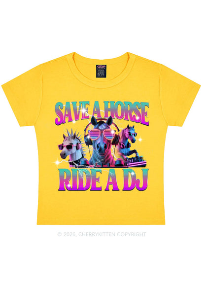 Save DJ Horse Y2K Baby Tee Cherrykitten