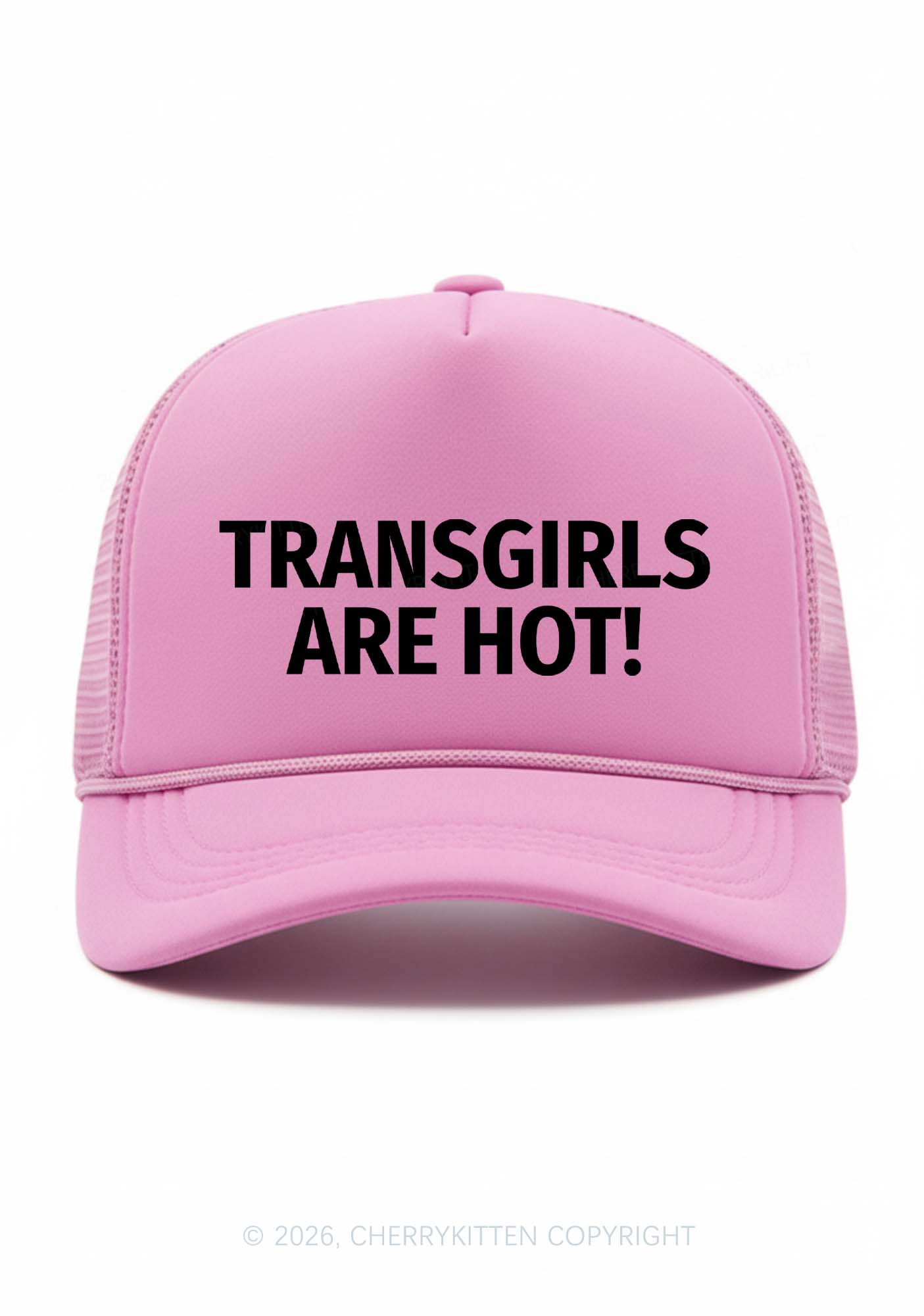 Transgirls Are Hot Pride Y2K Trucker Hat Cherrykitten