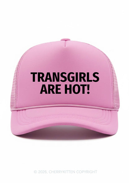 Transgirls Are Hot Pride Y2K Trucker Hat Cherrykitten