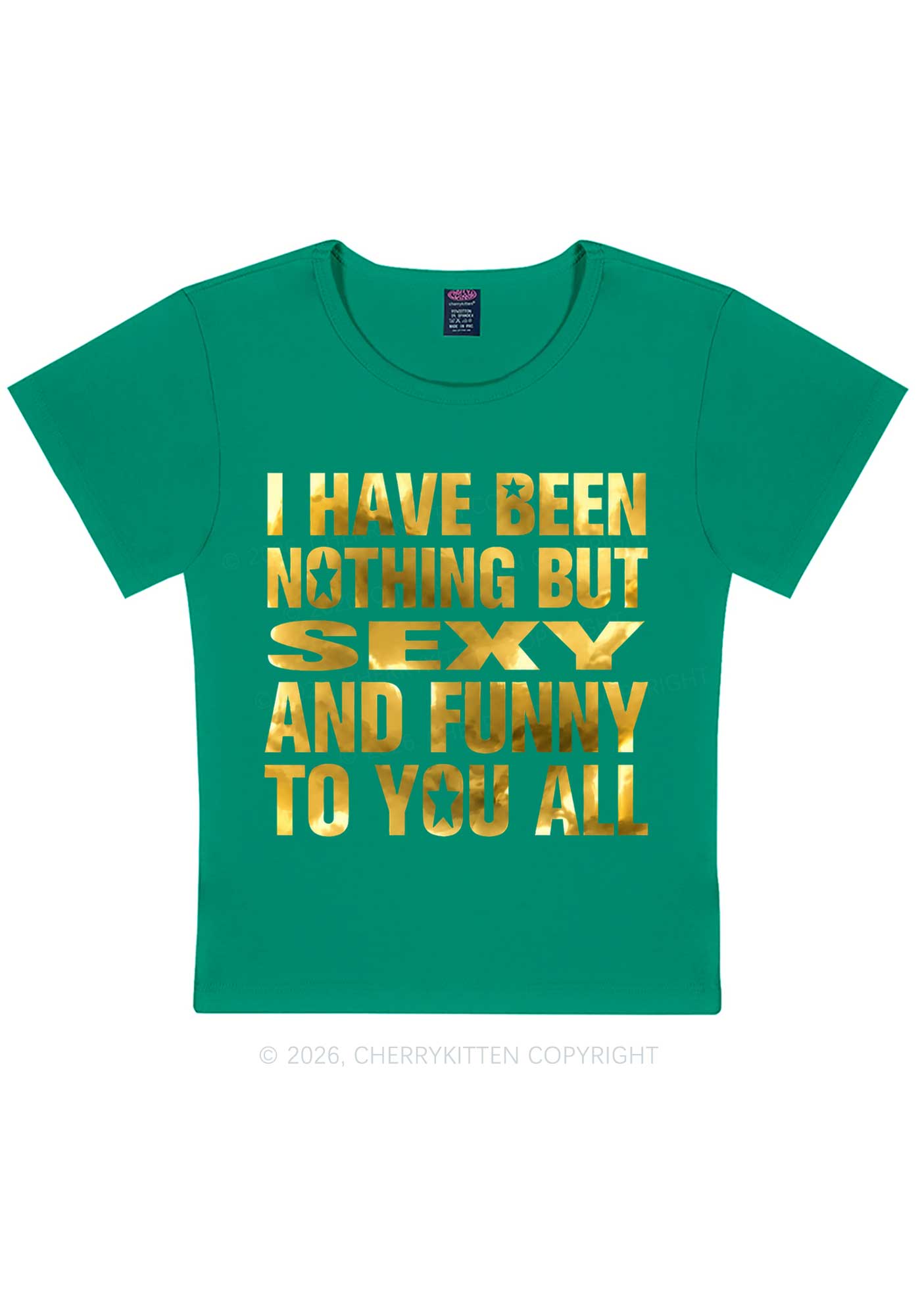 I Have Been Nothing Silver Foil Printed Y2K Baby Tee Cherrykitten