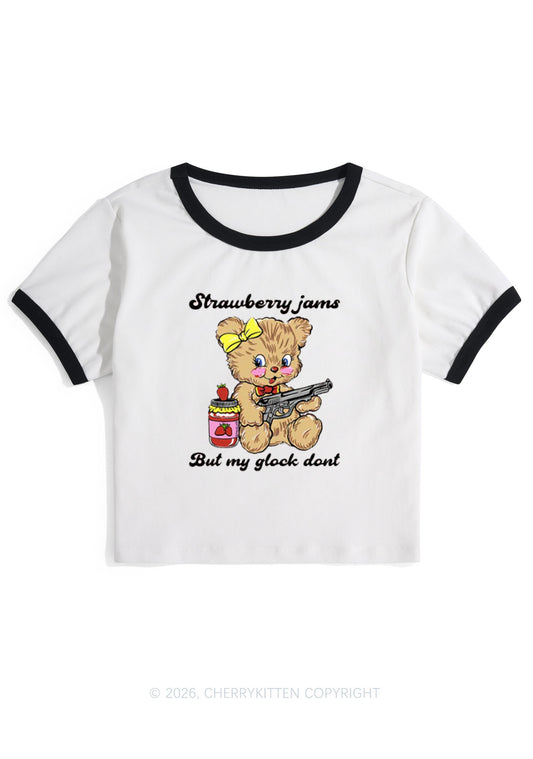 Strawberry Jams Bear Y2K Ringer Tee Cherrykitten