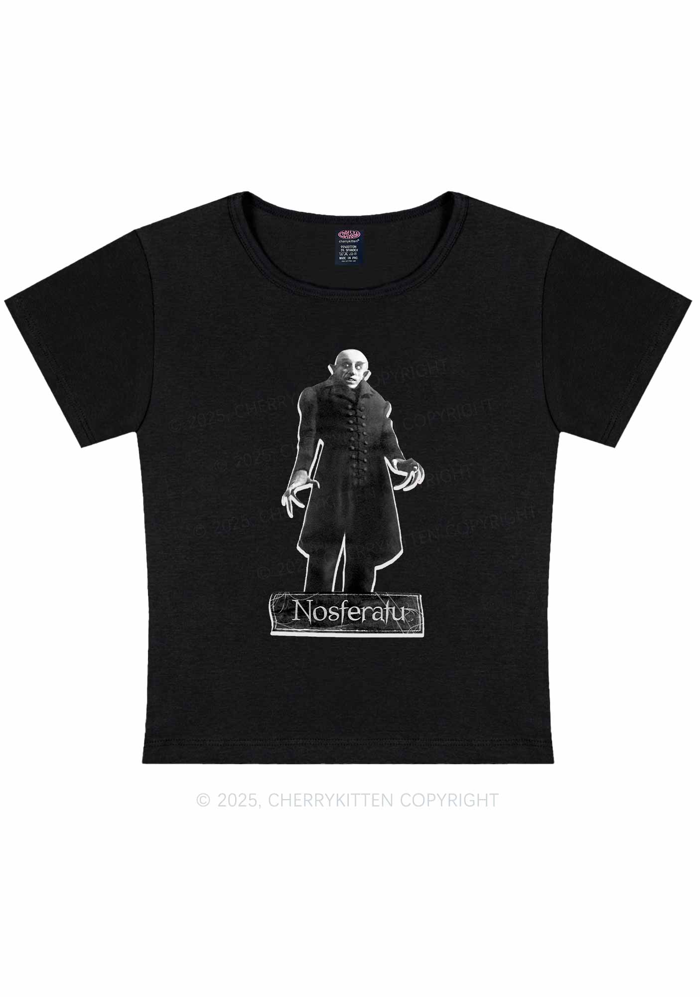 Halloween Male Vampire Y2K Baby Tee Cherrykitten