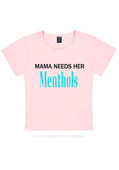 Mama Needs Her Menthols Y2K Baby Tee Cherrykitten