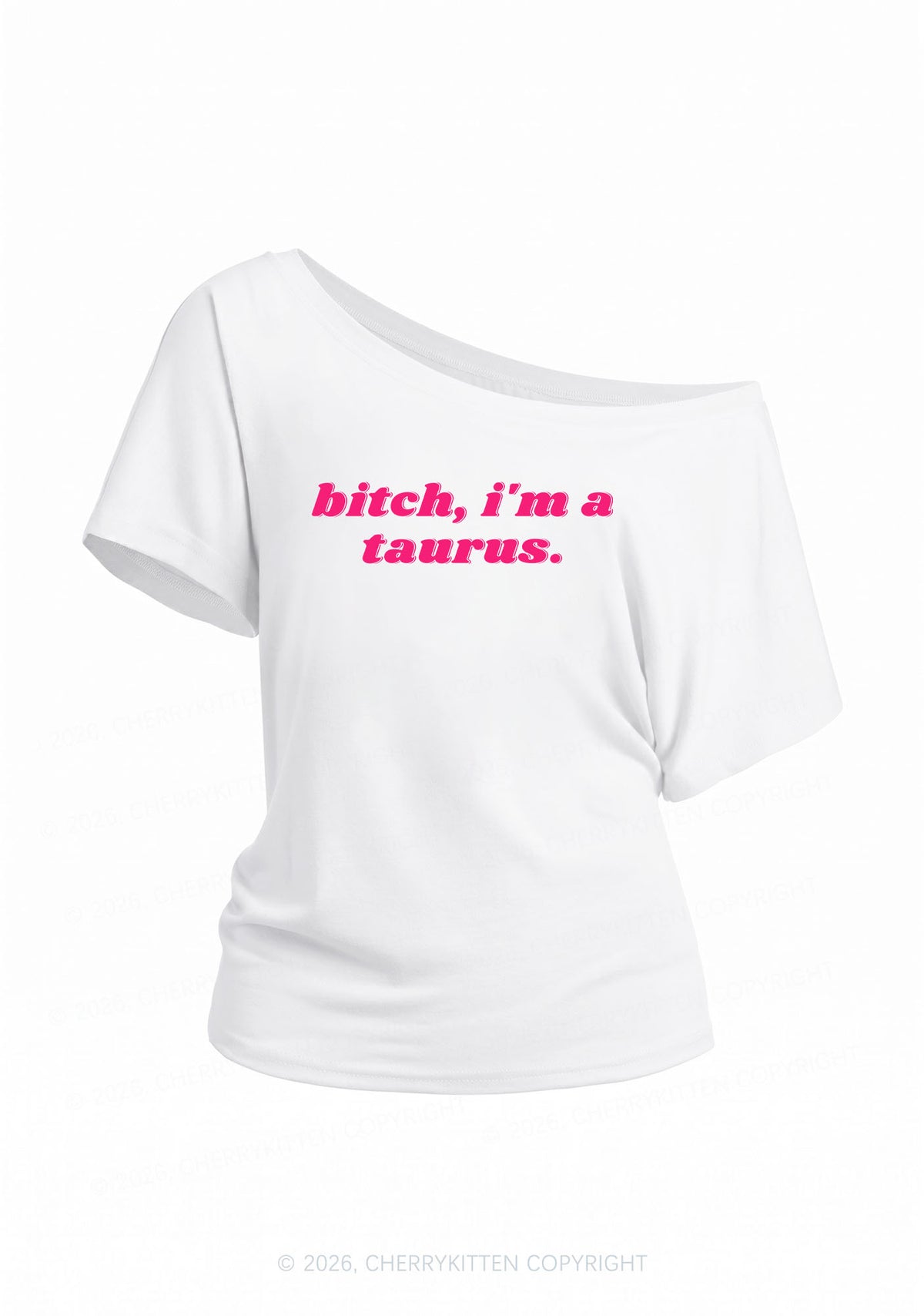 Bxtch Im A Custom Zodiac Y2K Off Shoulder Tee Cherrykitten