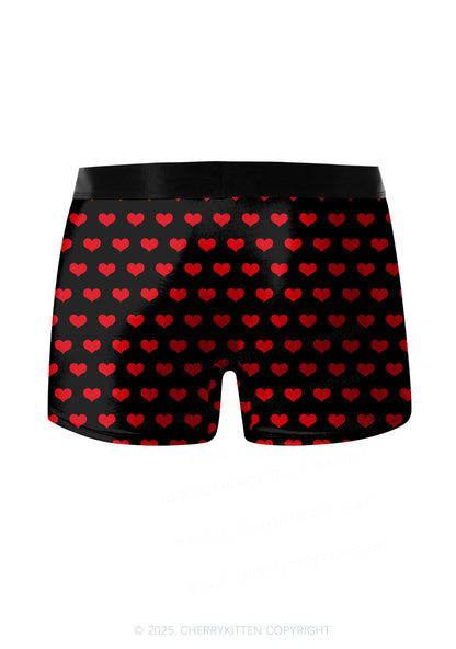 Slxt For My BF GF Valentine's Day Y2K Print Couples Boxer Thong Set Cherrykitten