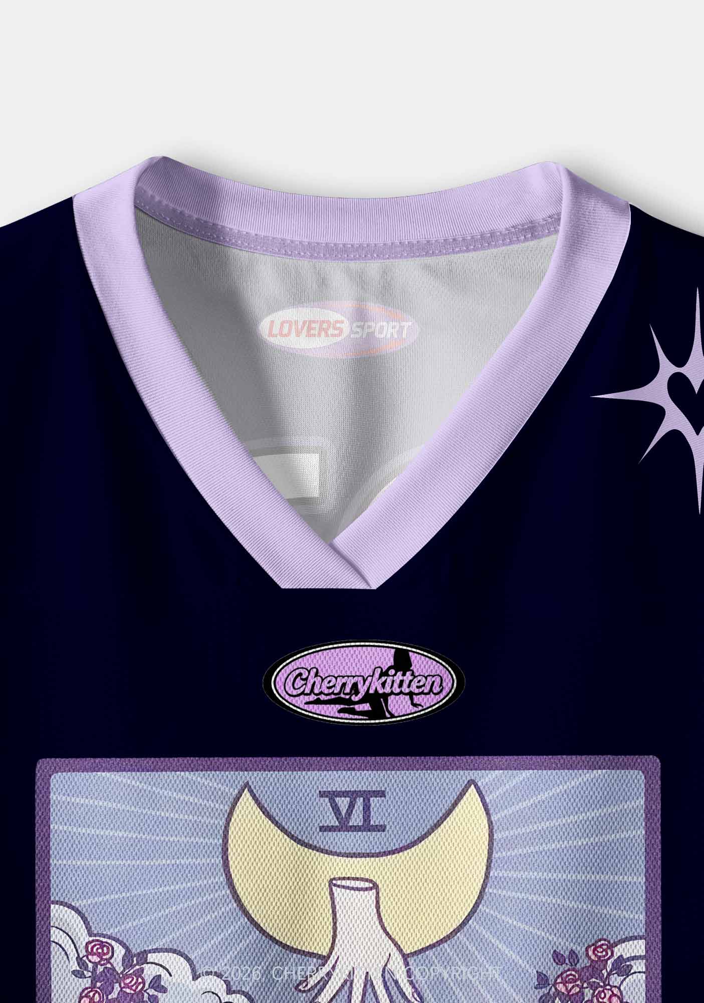 Purple Lovers Y2K Crop Sport Jersey Shirts Cherrykitten