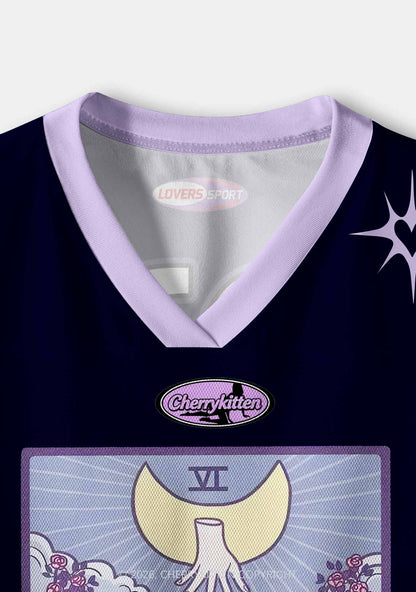 Purple Lovers Y2K Crop Sport Jersey Shirts Cherrykitten
