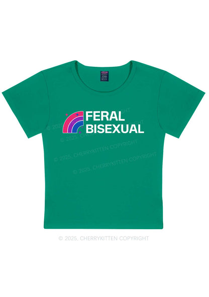 Feral Bisexual Pride Y2K Baby Tee Cherrykitten