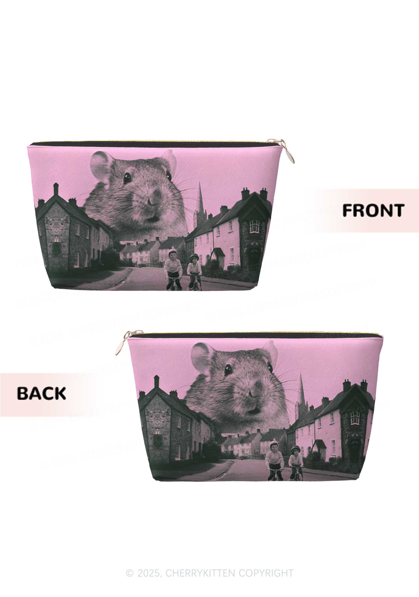 Rat Street Y2K Leather Makeup Bag Cherrykitten