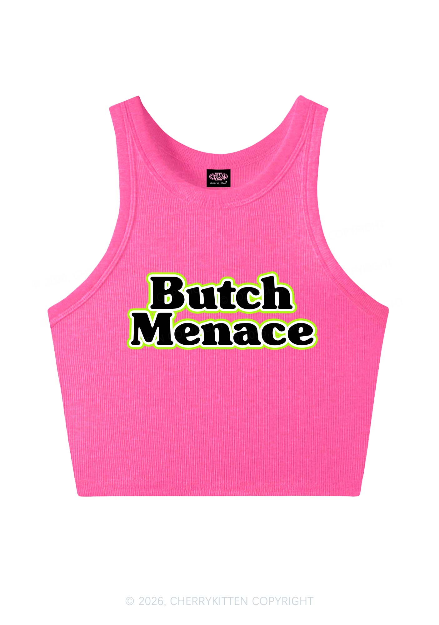 Butch Menace Pride Y2K Crop Tank Top Cherrykitten
