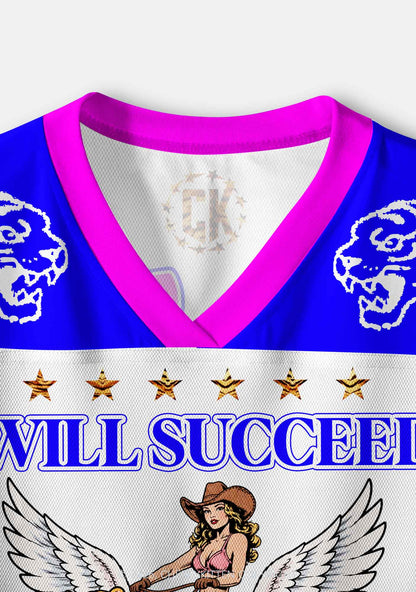 I Will Succeed Because I Am Insane Y2K Crop Sport Jersey Shirts Cherrykitten