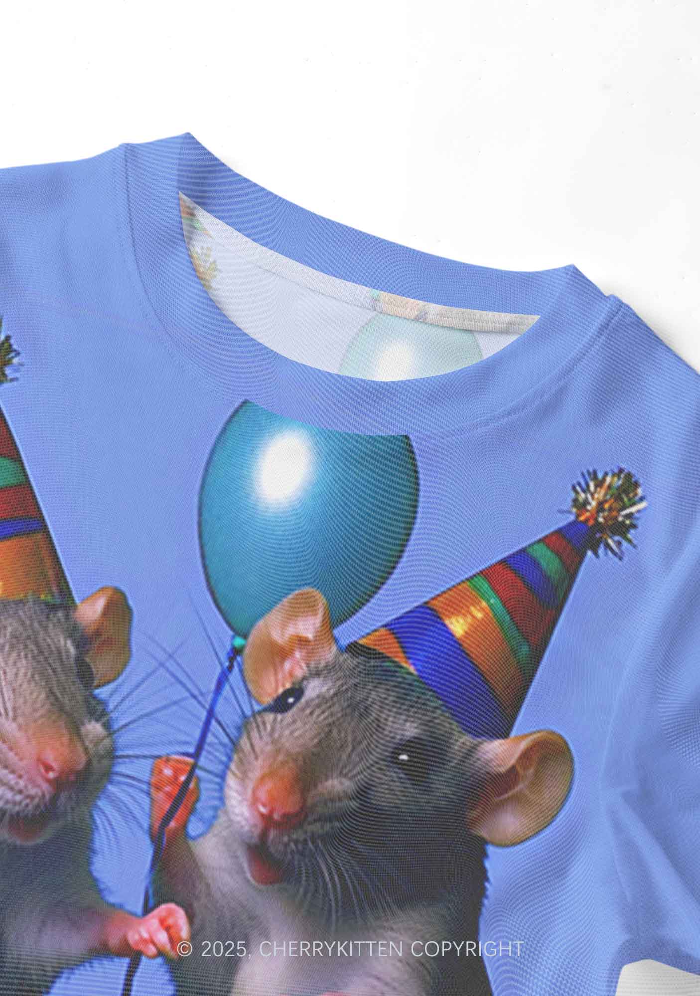 Balloon Party Rats Y2K Mesh Crop Top Cherrykitten