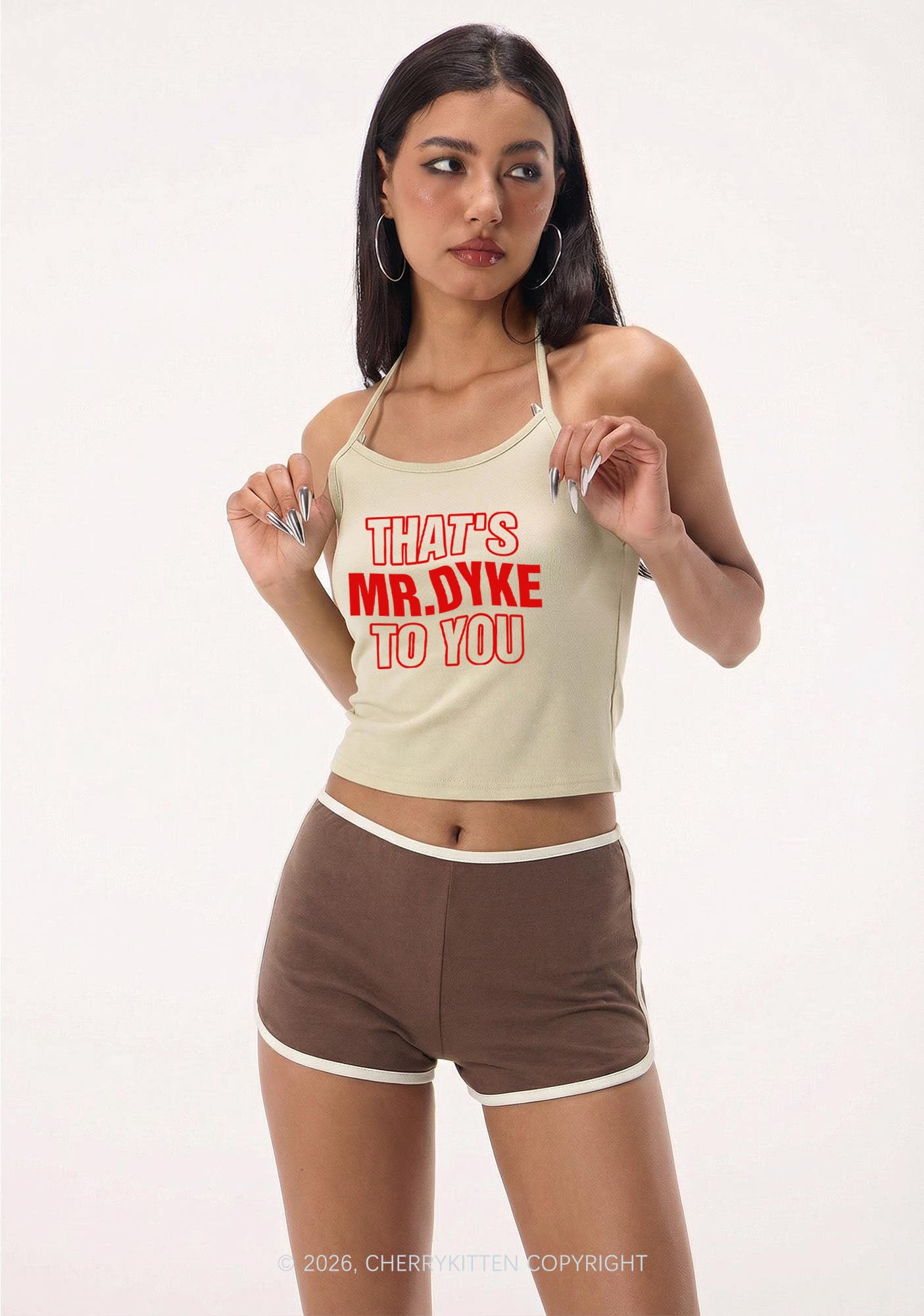 Thats Mr Dyke Pride Y2K Halter Neck Cami Cherrykitten