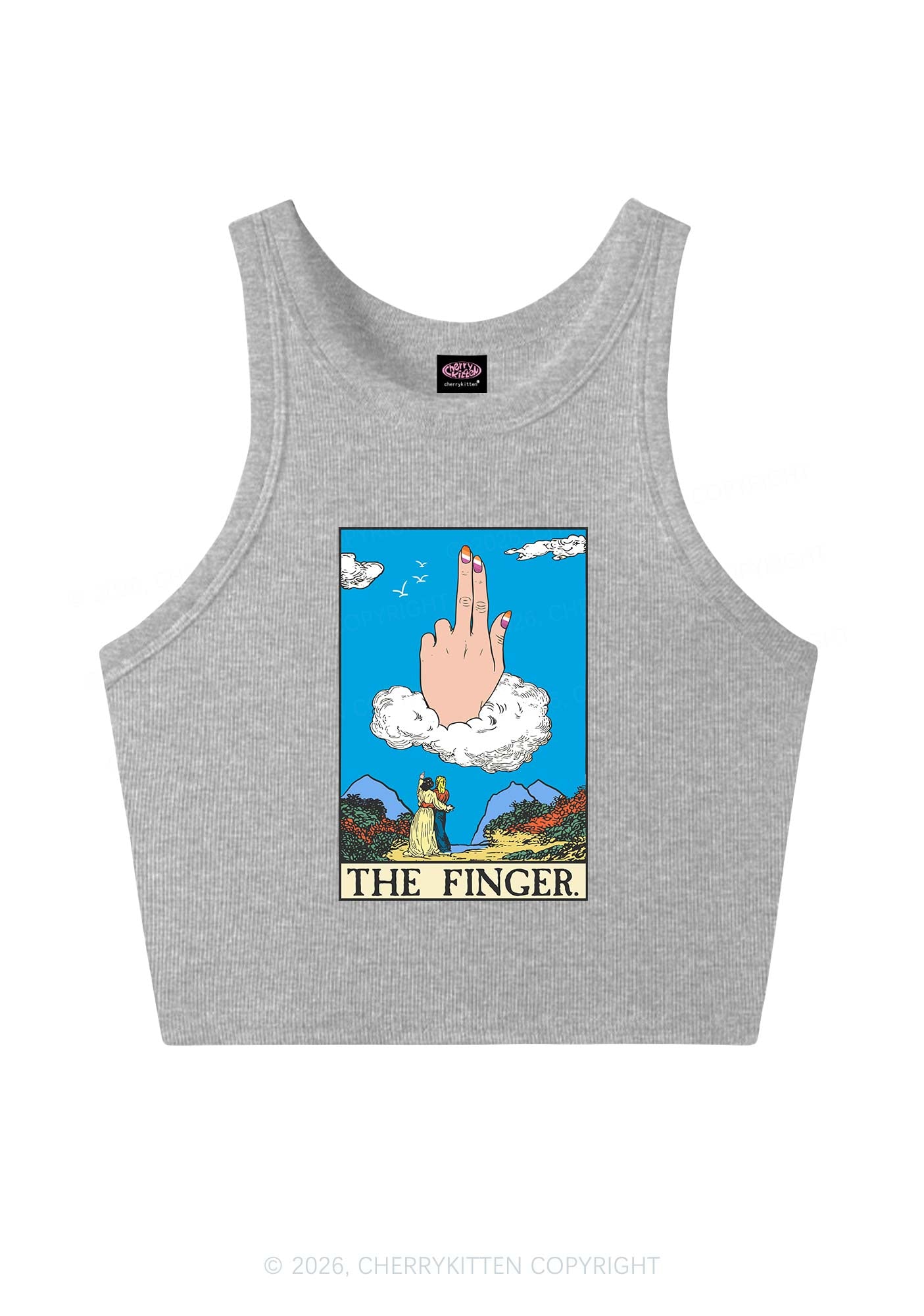 The Lesbians Finger Pride Y2K Crop Tank Top Cherrykitten