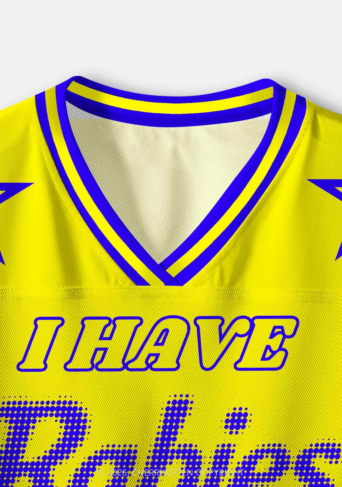 Yellow I Have Rabies Y2K Crop Sport Jersey Shirts Cherrykitten