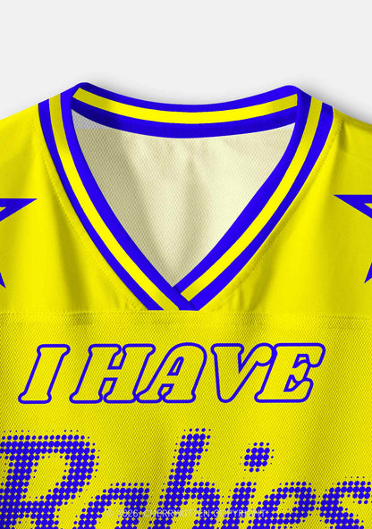 Yellow I Have Rabies Y2K Crop Sport Jersey Shirts Cherrykitten