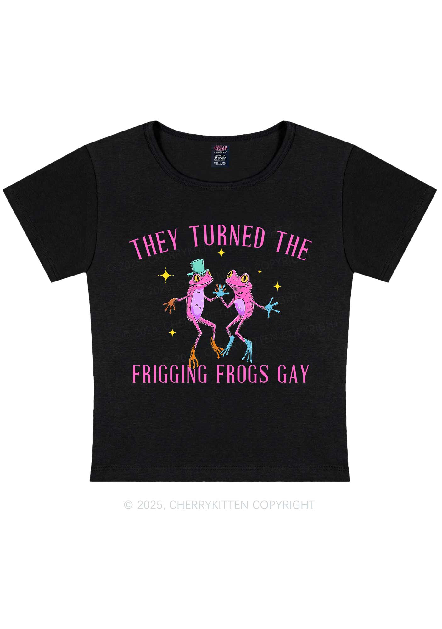Frogs Gay Pride Y2K Baby Tee Cherrykitten