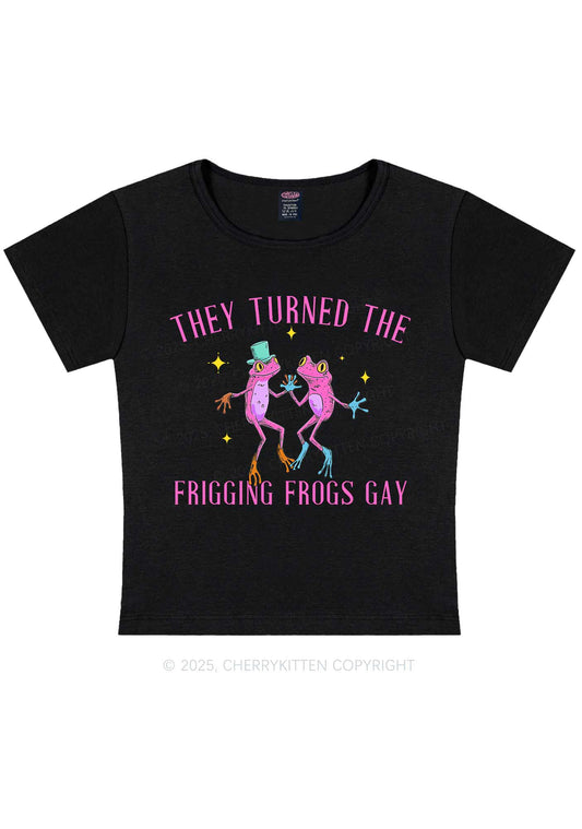 Frogs Gay Pride Y2K Baby Tee Cherrykitten