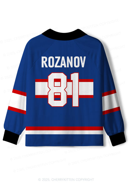 Blue Hockey Boys Kissing HR Y2K Long Sleeve Sport Jersey Shirts Cherrykitten