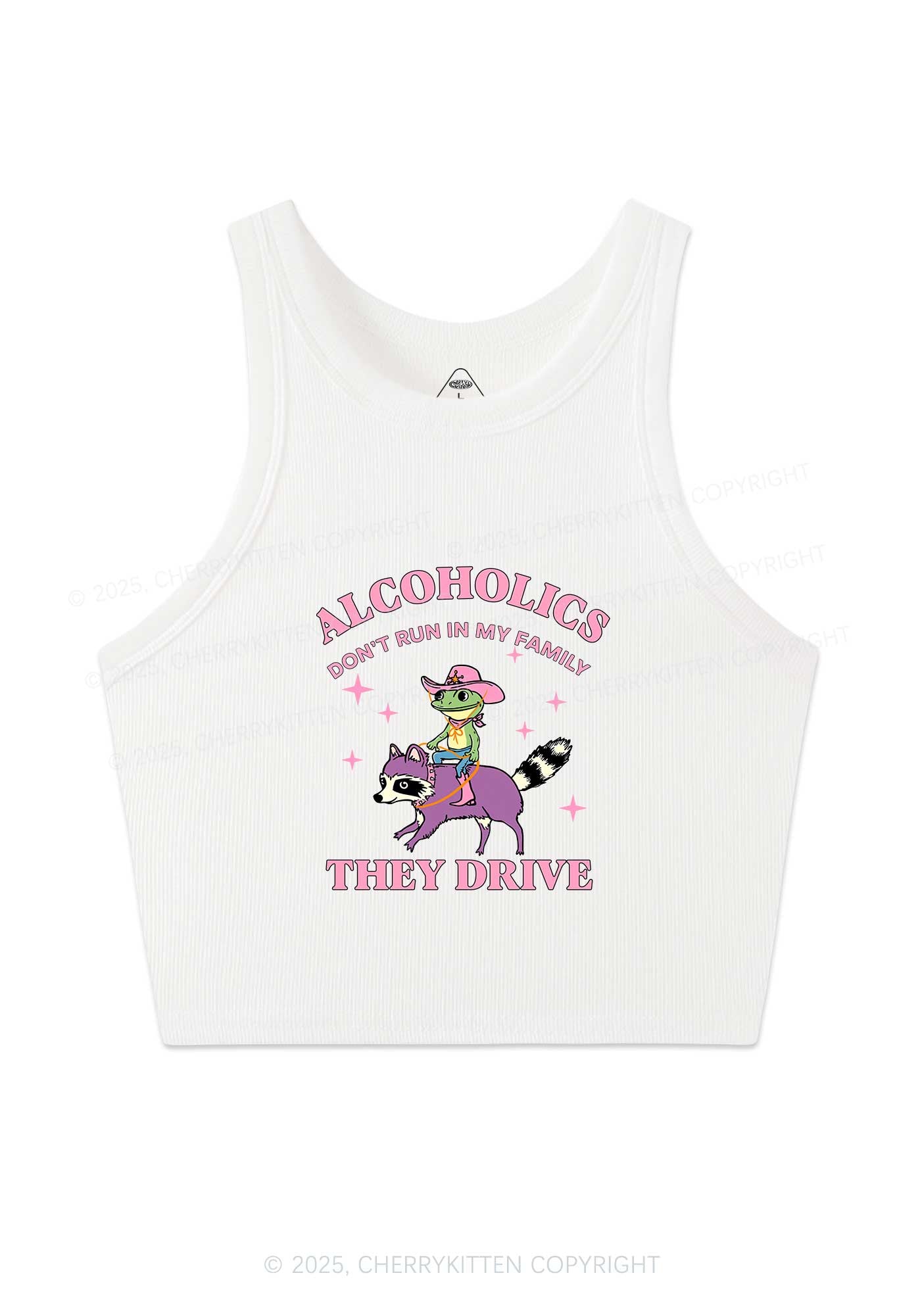 Alcoholics Drive Y2K Crop Tank Top Cherrykitten
