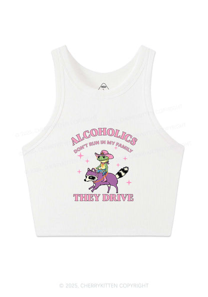 Alcoholics Drive Y2K Crop Tank Top Cherrykitten