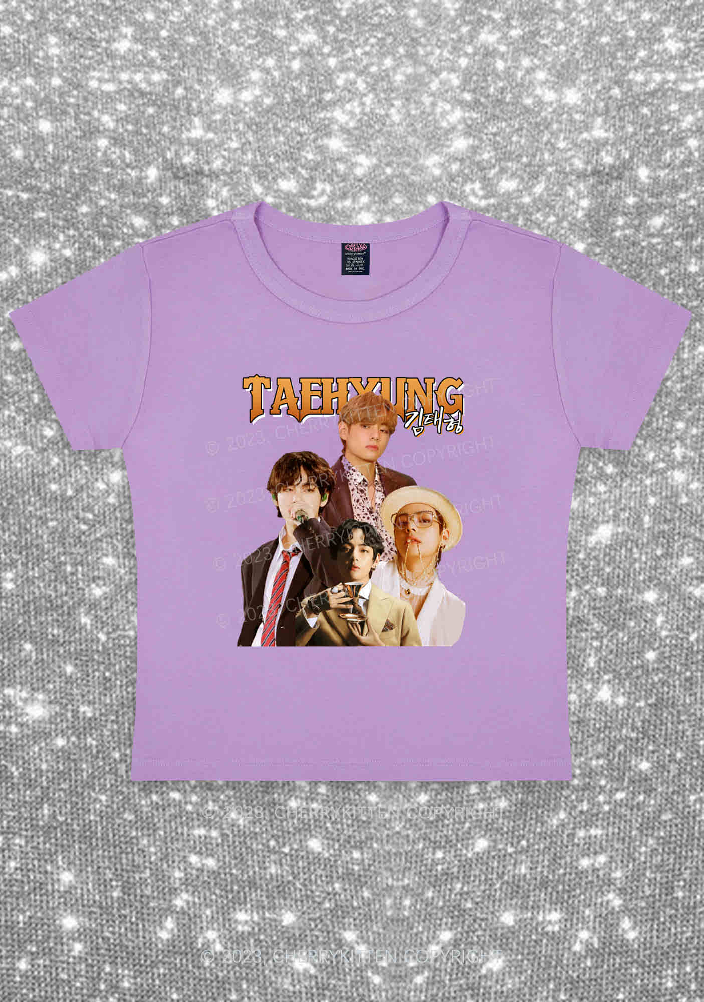 Korean Singer Taehyung Kpop Y2K Baby Tee Cherrykitten