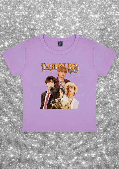 Korean Singer Taehyung Kpop Y2K Baby Tee Cherrykitten