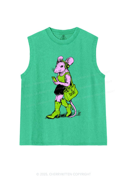 Brat Girl Y2K Washed Muscle Tank Cherrykitten