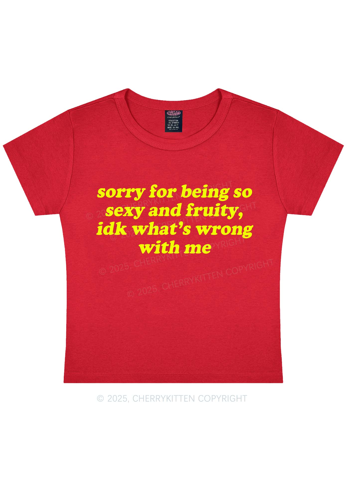 Sorry For Being So Fruity Y2K Baby Tee Cherrykitten