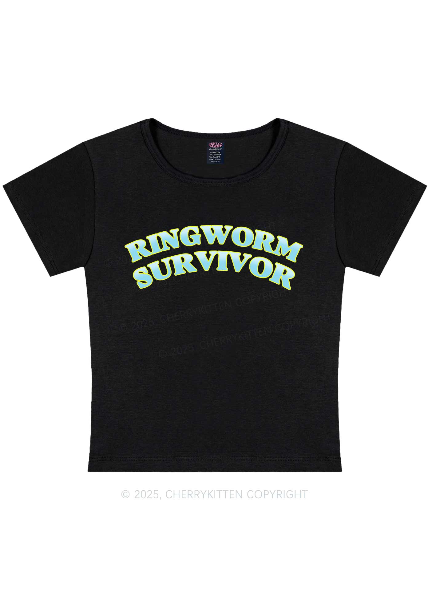 Ringworm Survivor Y2K Baby Tee Cherrykitten