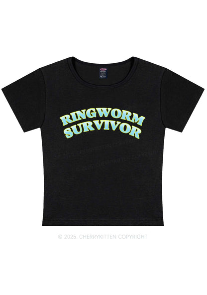 Ringworm Survivor Y2K Baby Tee Cherrykitten