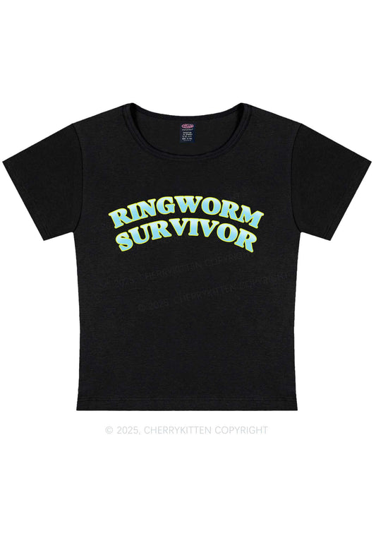 Ringworm Survivor Y2K Baby Tee Cherrykitten