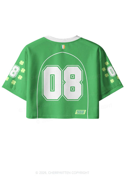 Custom Everyone Loves Irish Girl St Patricks Y2K Crop Sport Jersey Shirts Cherrykitten