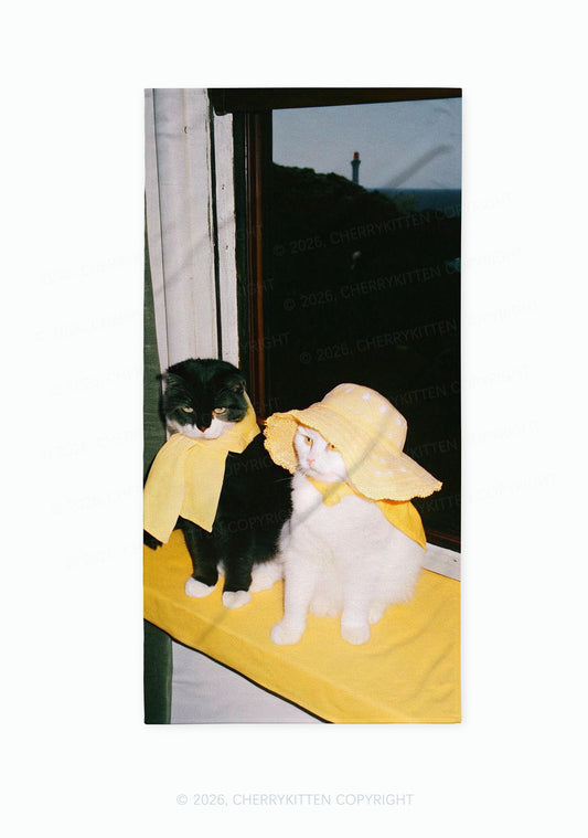 Cats Friend Y2K Beach Towel Cherrykitten