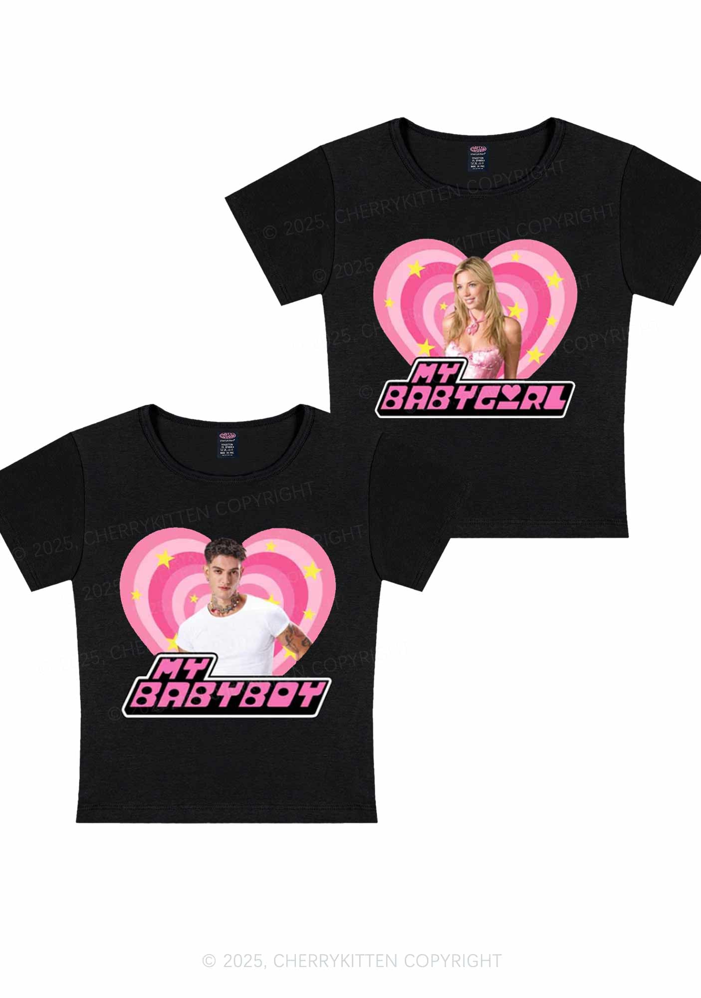 Custom Photo My Baby Y2K Valentine's Day Baby Tee Cherrykitten