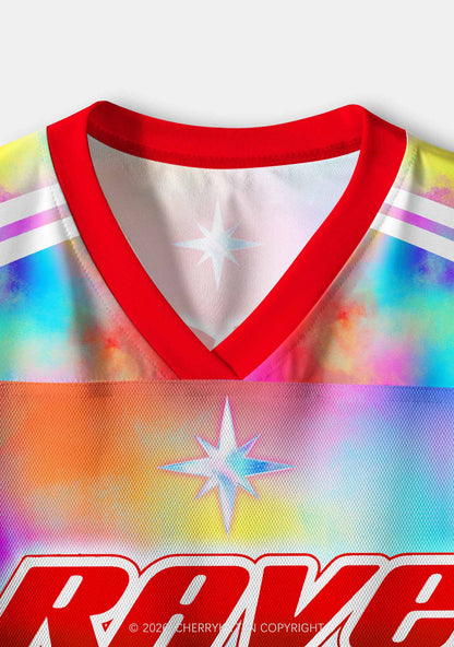 Rave Slxt Tie Dye Y2K Crop Sport Jersey Shirts Cherrykitten