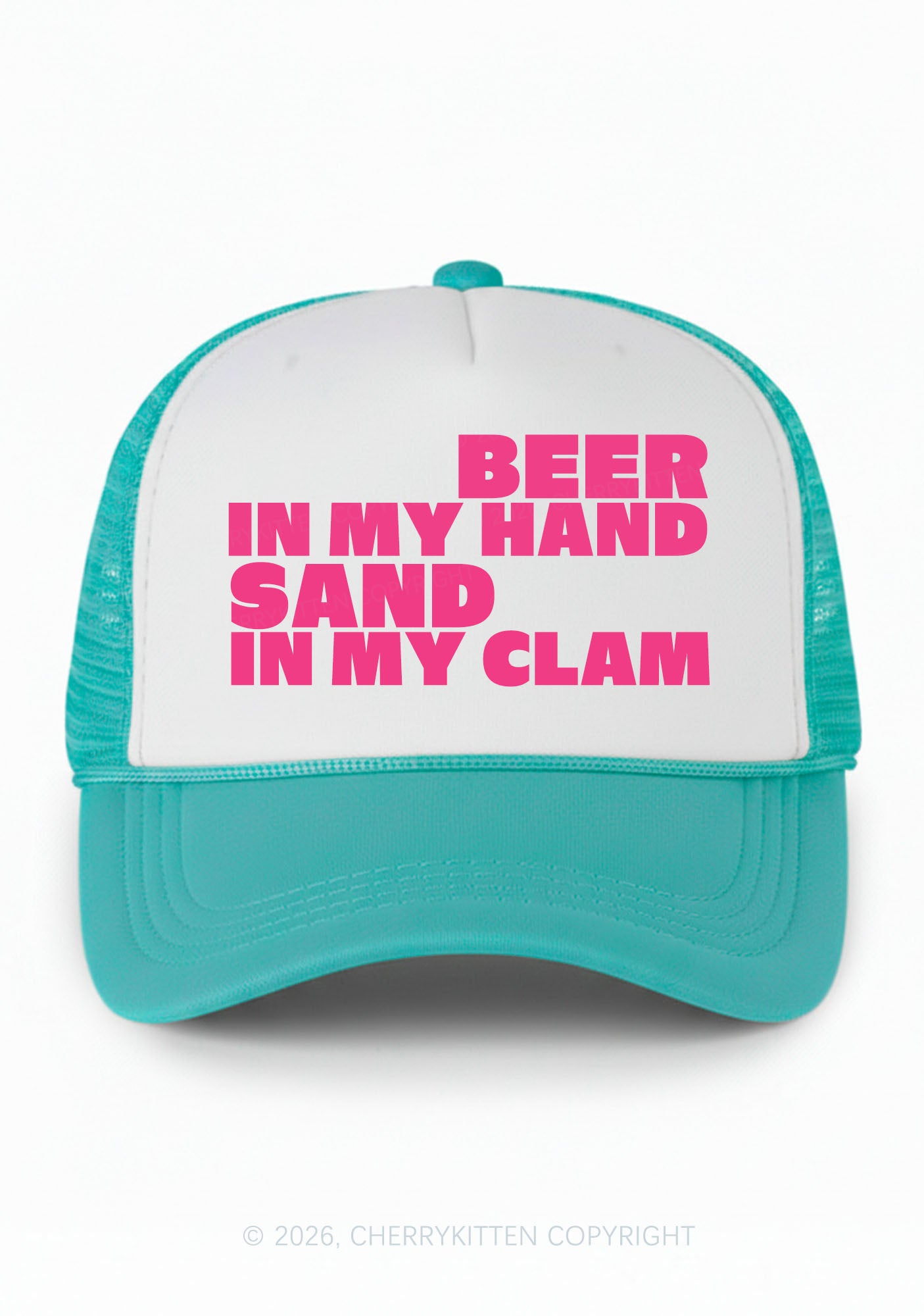 Beer In My Hand Y2K Colorblock Trucker Hat Cherrykitten