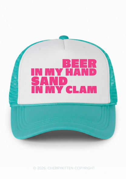 Beer In My Hand Y2K Colorblock Trucker Hat Cherrykitten