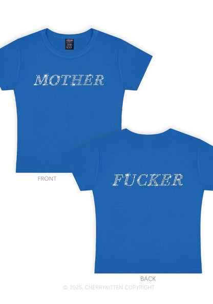 Rhinestone Motherfxcker Two Sides Y2K Baby Tee Cherrykitten