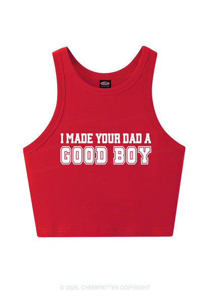 Made Your Dad A Good Boy Y2K Crop Tank Top Cherrykitten