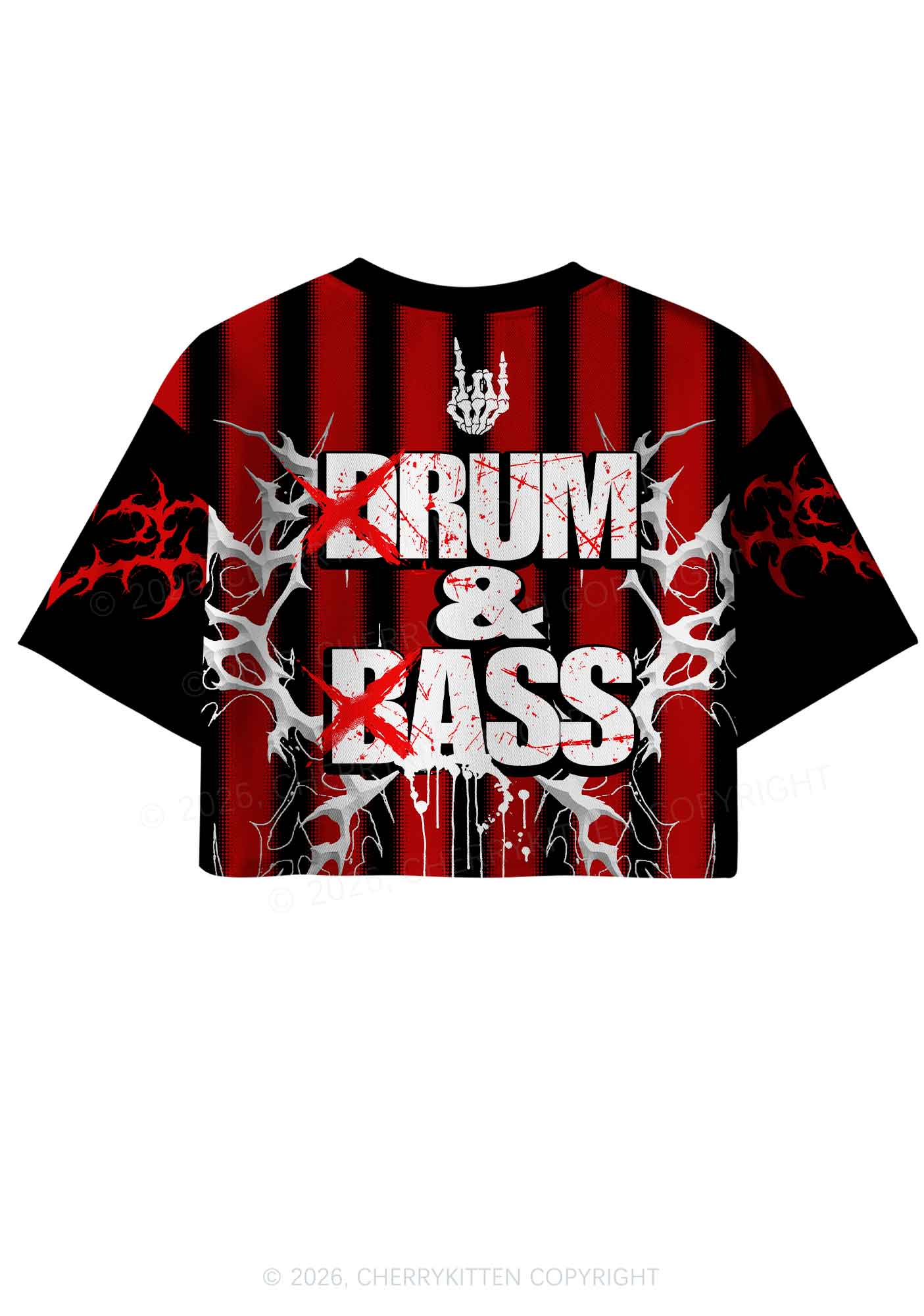 Drum And Bass Y2K Crop Sport Jersey Shirts Cherrykitten