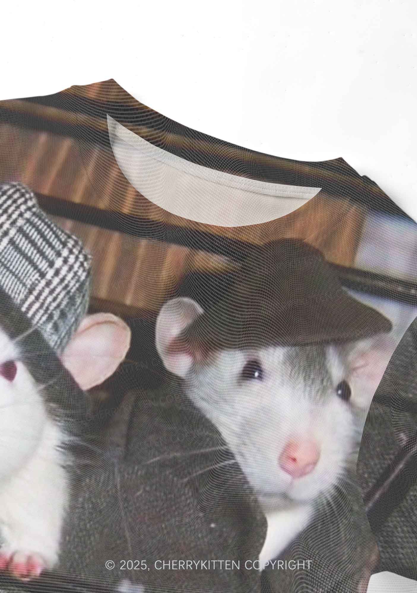 Gentlemen Rats Y2K Mesh Crop Top Cherrykitten