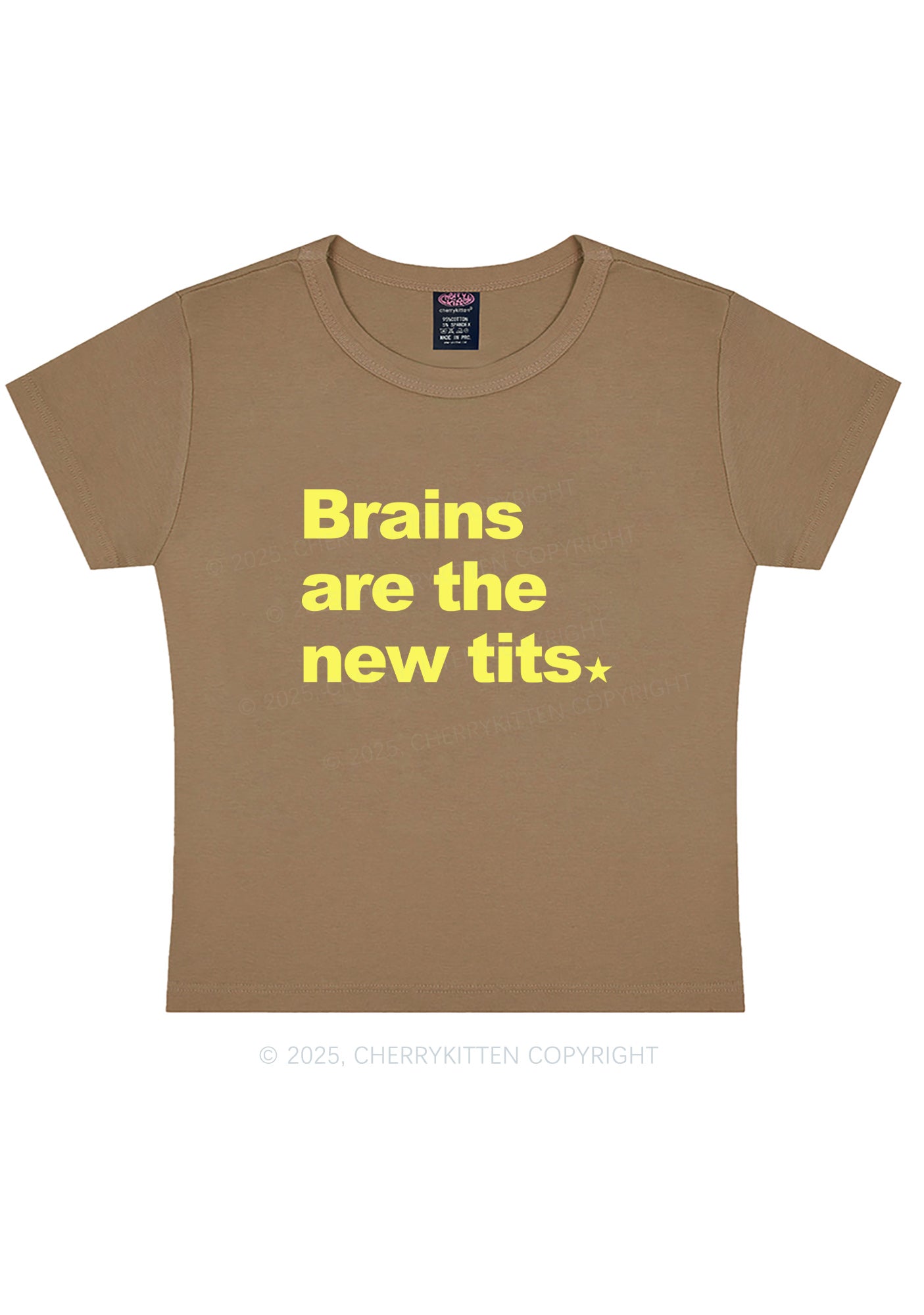 Brains Are New Txts Y2K Baby Tee Cherrykitten