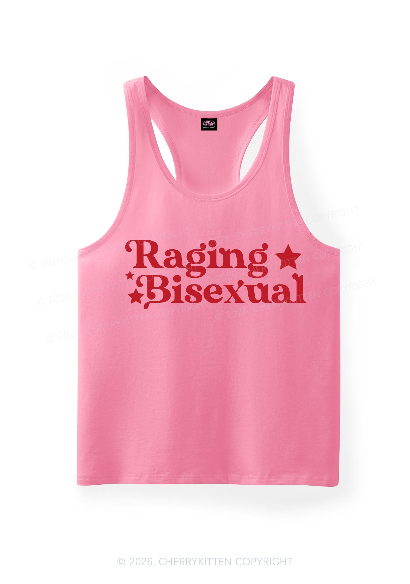 Raging Bisexual Stars Pride Y2K Men Racerback Tank Top Cherrykitten