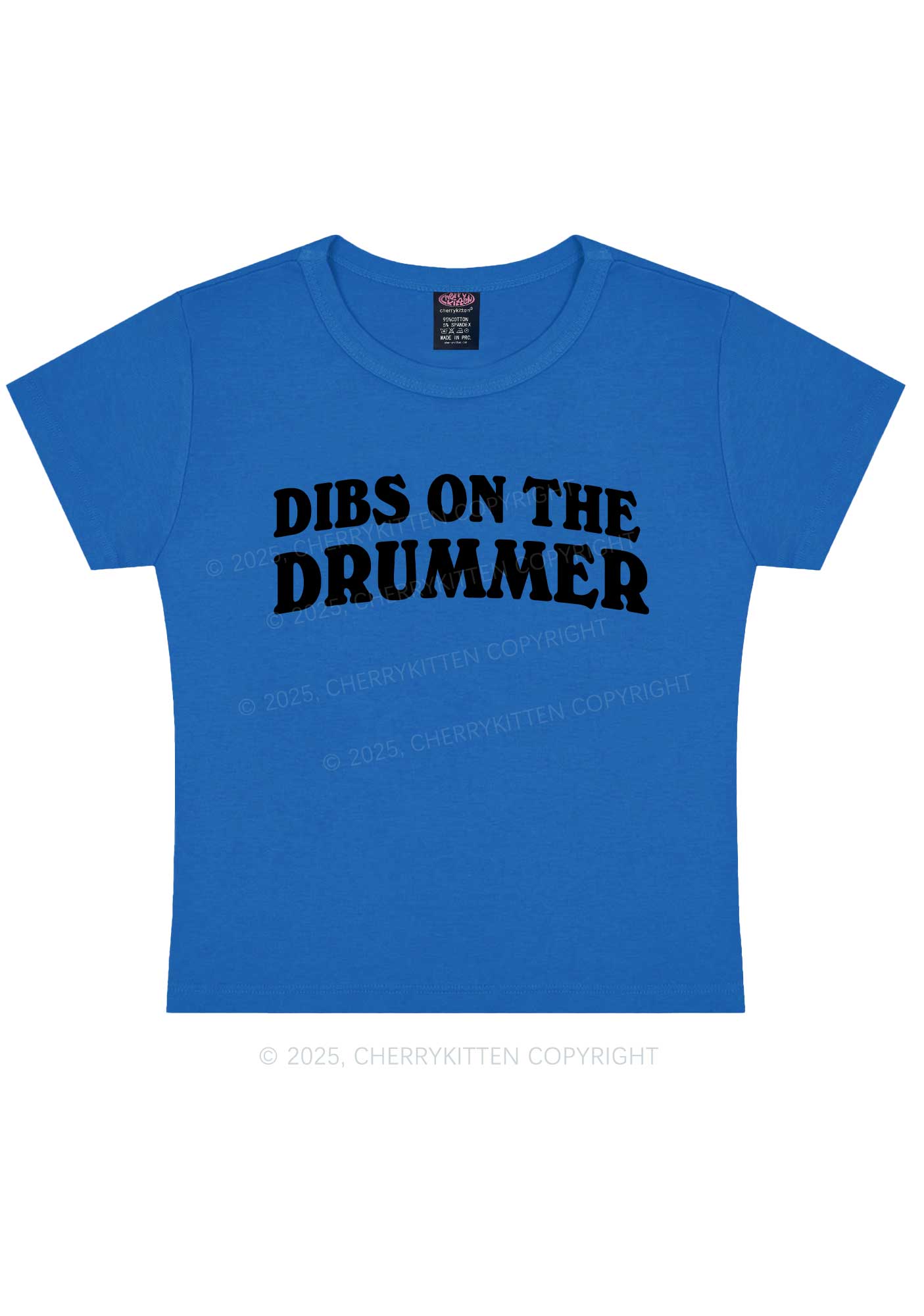 Dibs On The Drummer Y2K Baby Tee Cherrykitten