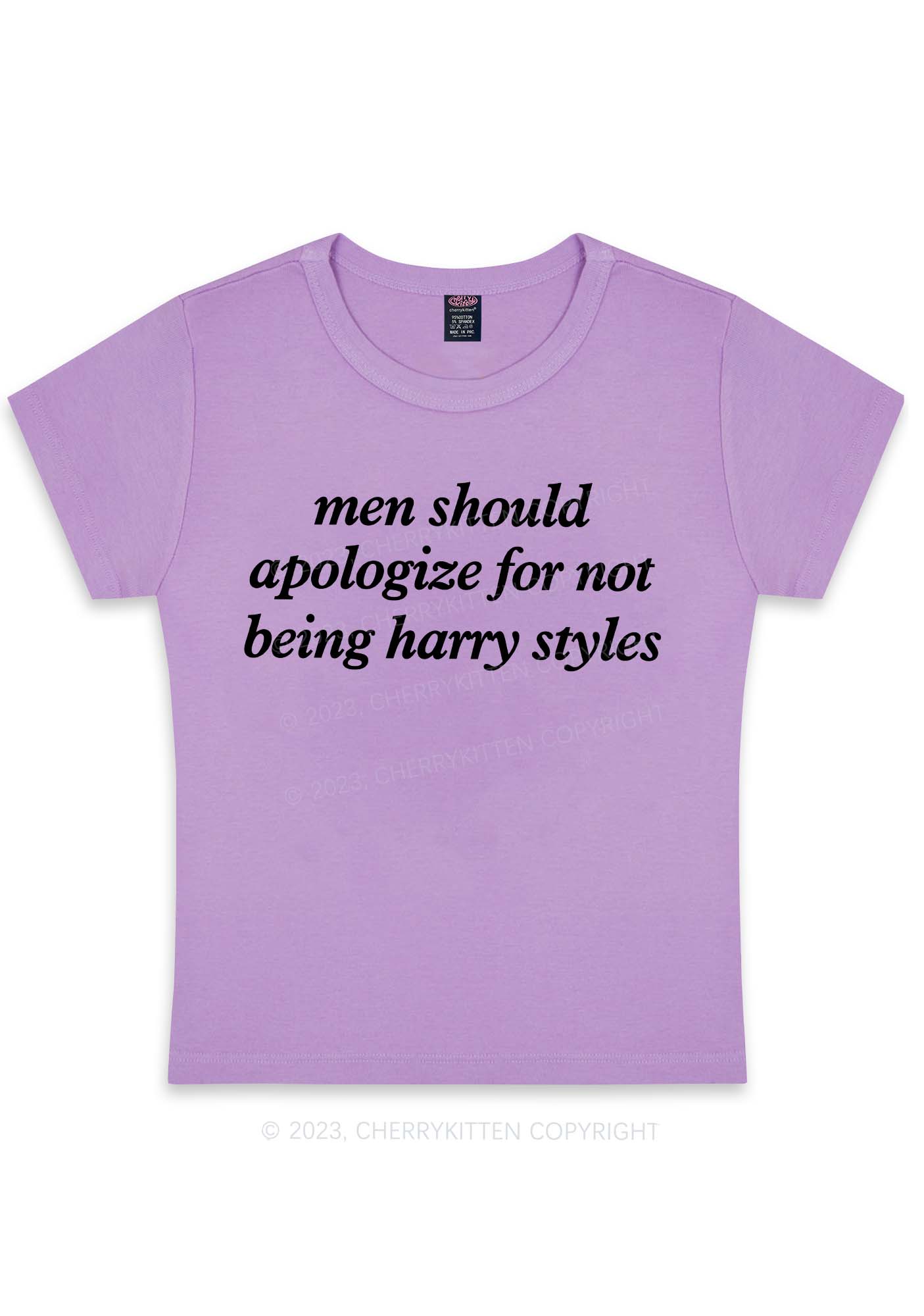 Men Should Apologize Y2K Baby Tee Cherrykitten