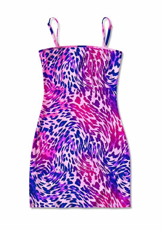 Bisexual Leopard Pride Y2K Print Slip Dress Cherrykitten